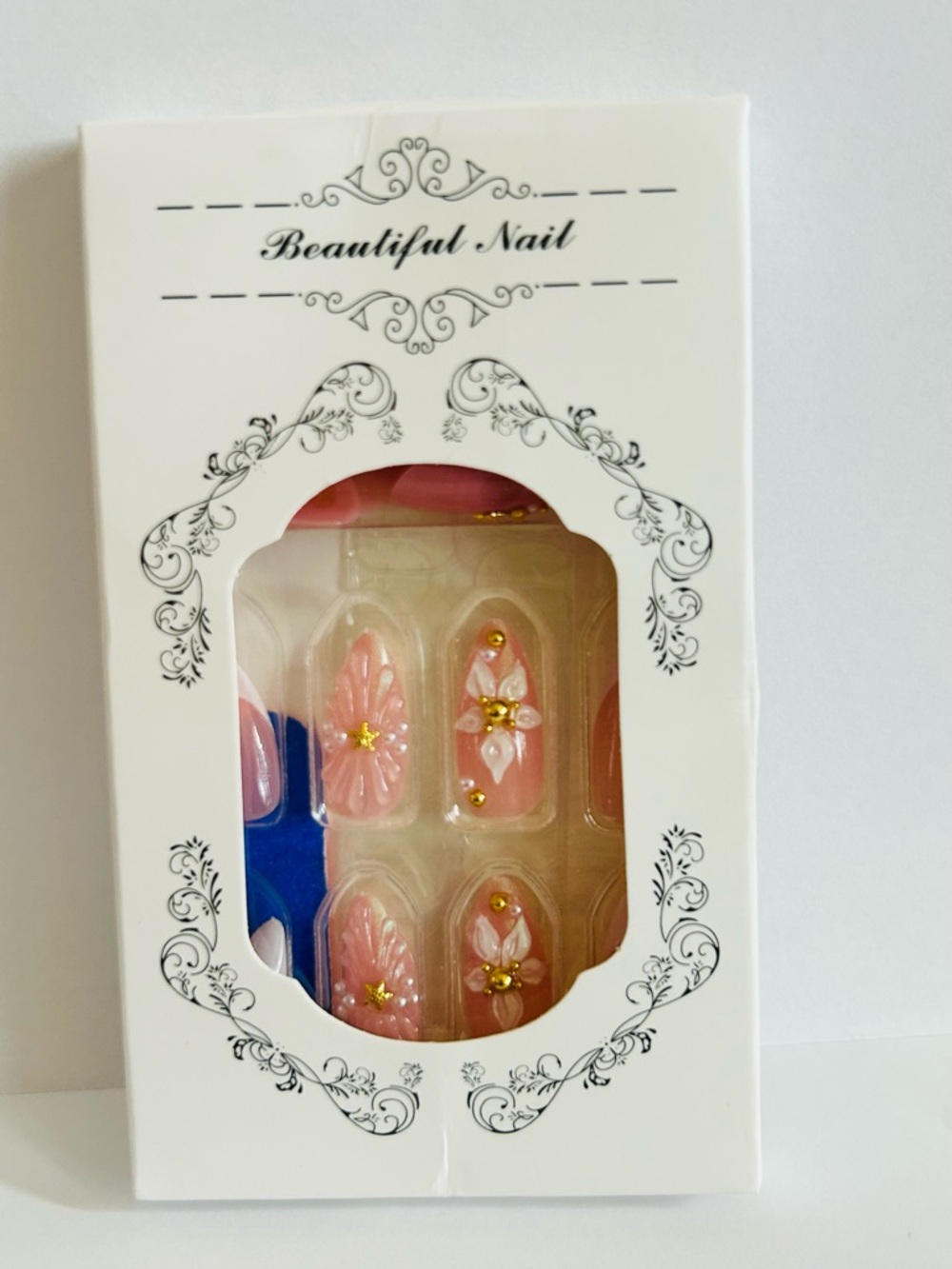 Beautiful Nail Pink 3D Floral Press-On Nails